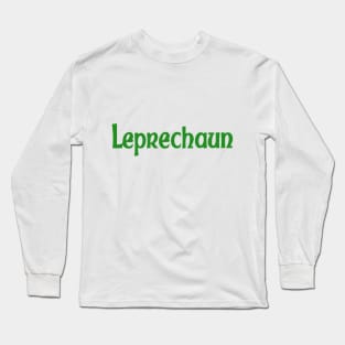 Leprechaun Typographic Design Long Sleeve T-Shirt